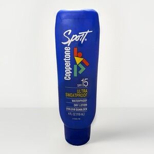 Coppertone Sport SPF 15 Ultra Sweatproof UVA/UVB Sunblock Lotion 4 Oz Movie Prop